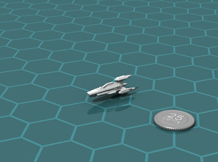 G'jhekk Scout 3d printed Render of the model, with a virtual quarter for scale.