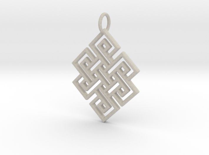 Endless Knot Religious Pendant Charm 3d printed