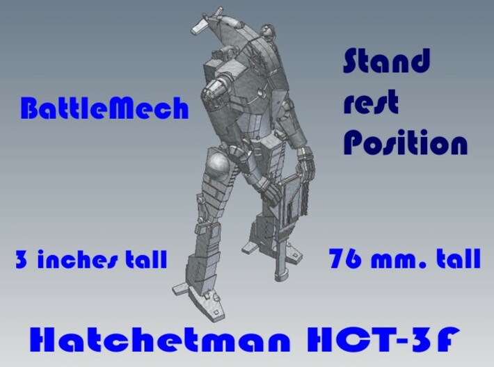 3 inch BattleMech Hatchetman Stand Rest 3d printed