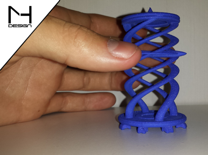 Twister / Spiral 3d printed WS&F in Blue