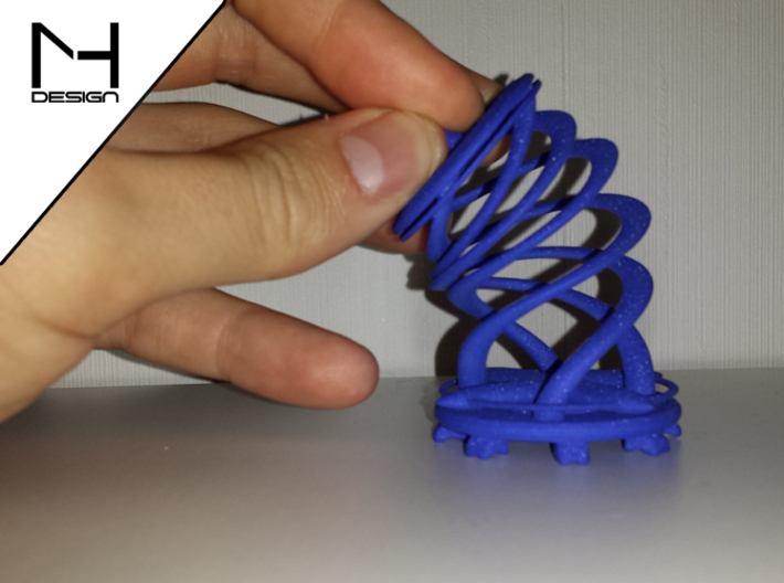 Twister / Spiral 3d printed WS&amp;F in Blue (bend)