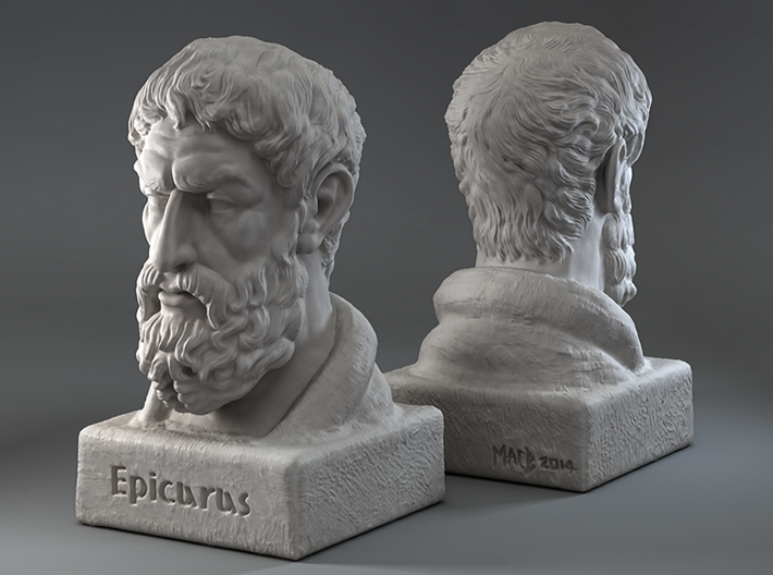 Epicurus Bust 12 inches 3d printed