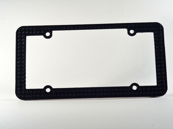 License Plate Frame with Lego Studs 3d printed