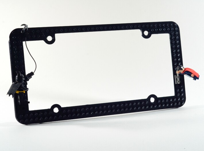 License Plate Frame with Lego Studs 3d printed Lego mini figures not included.