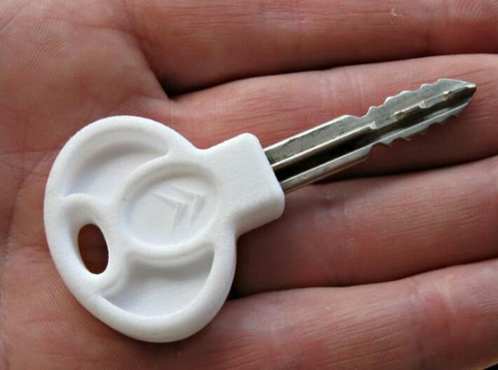 Car Key Head 3d printed The new key head, pressed onto the existing key shank