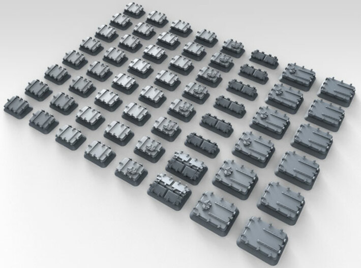 1/350 Royal Navy Assorted Hatches with Blast Plate 3d printed 3d render showing product detail