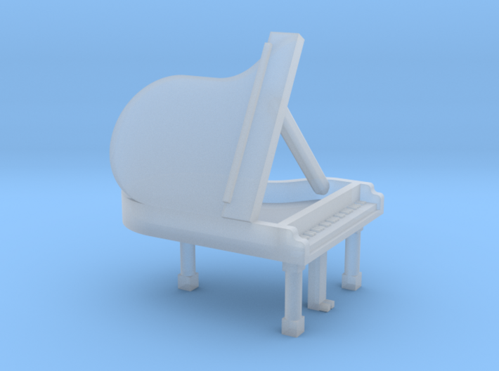 N Scale Grand Piano (Open) 3d printed