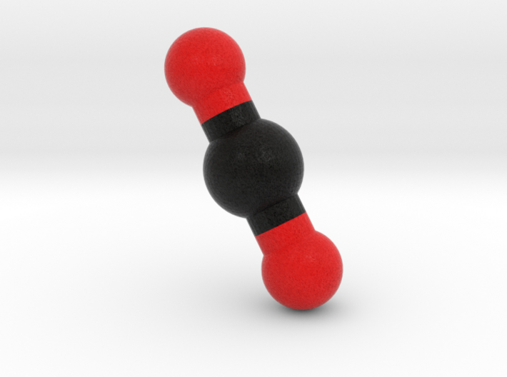Carbon dioxide, CO2, Molecule Model. 4 Sizes. 3d printed