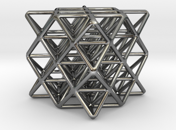 64 sided tetrahedron grid 3d printed