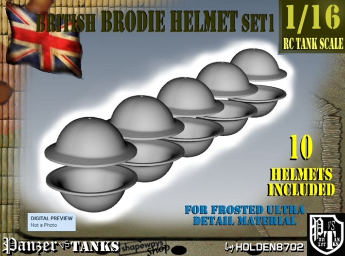 1-16 Brodie Helmet Set1 3d printed 