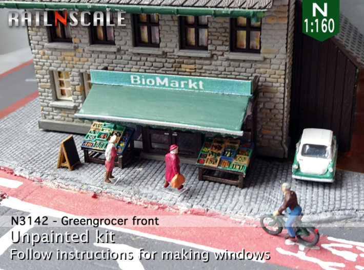 Greengrocer front (N 1:160) 3d printed 