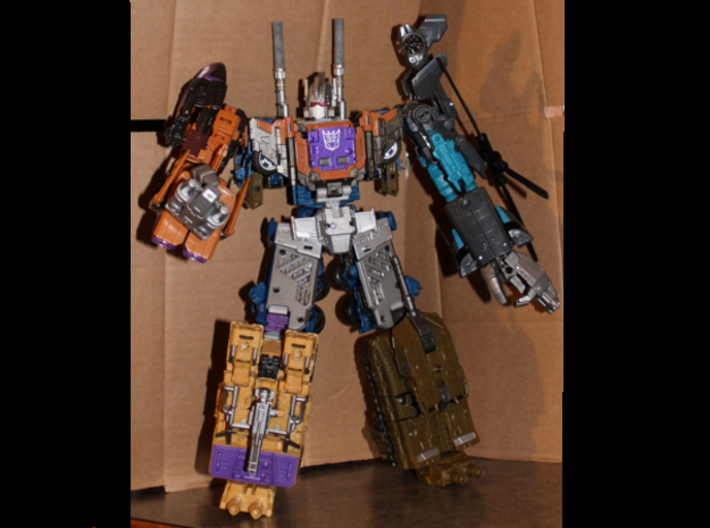 CW/UW Bruticus/Baldigus Cannon Extensions 3d printed Bruticus figure with cannon extensions colored with a silver Sharpie marker