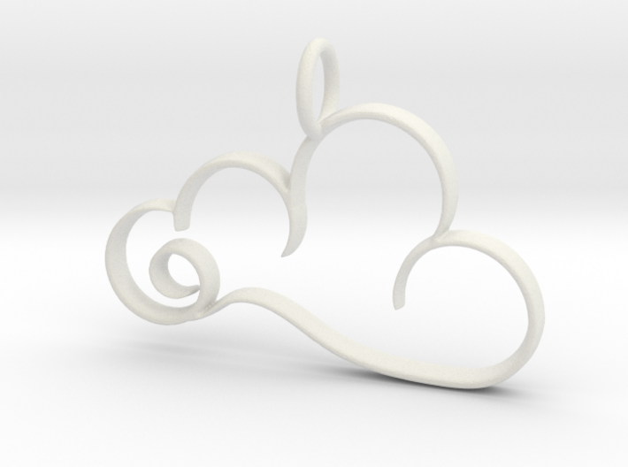 Curvy Cloud Pendant Charm 3d printed