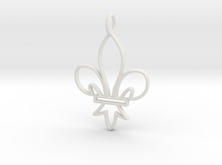 Fleur De Lis Symbol Stylized Lily Pendant Charm 3d printed