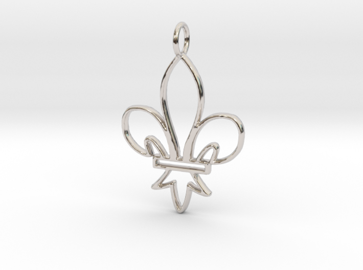 Fleur De Lis Symbol Stylized Lily Pendant Charm 3d printed