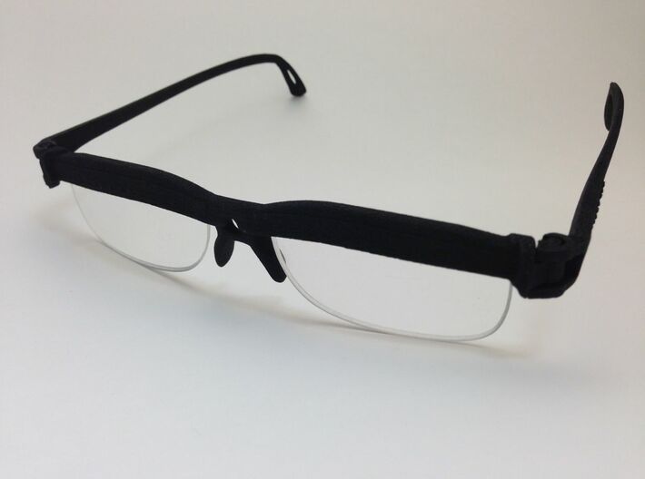 Cheater Prescription or Reading Glasses 3d printed Re-use reading glass lenses.