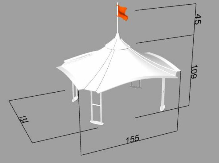 Gazebo / Tent / Stand (1:43) 3d printed 