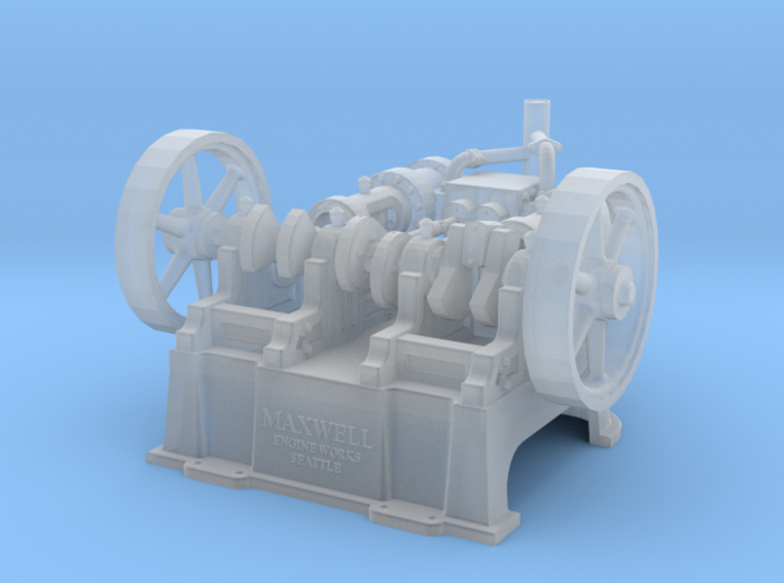 HO - S Maxwell Horizontal 10&quot; Twin Steam Engine 3d printed