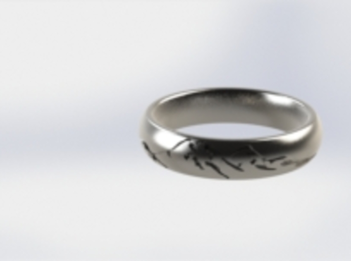 Men's Wedding Ring - Mountain Engraved 3d printed 