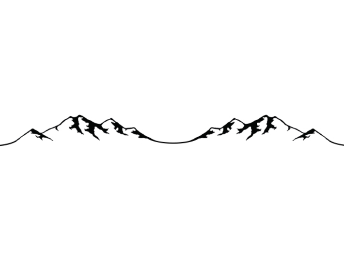 Men's Wedding Ring - Mountain Engraved 3d printed Mountain Image Wrapped Around Perimeter