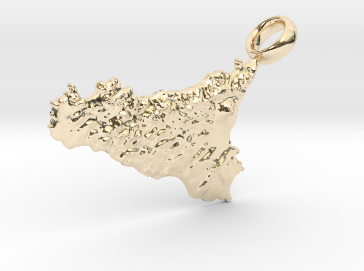 Sicily Realistic Keychain [with custom text] 3d printed