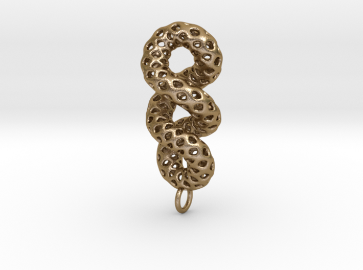Cruller - A Pendant in Steel 3d printed 