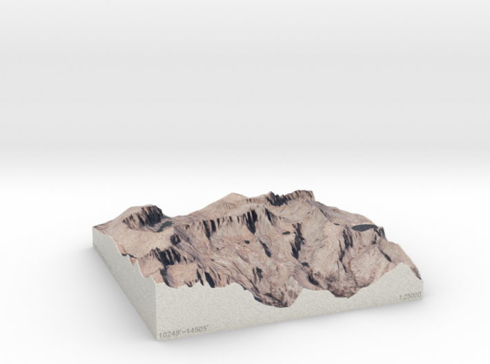 Mt. Whitney, California, 1:25000 3d printed 