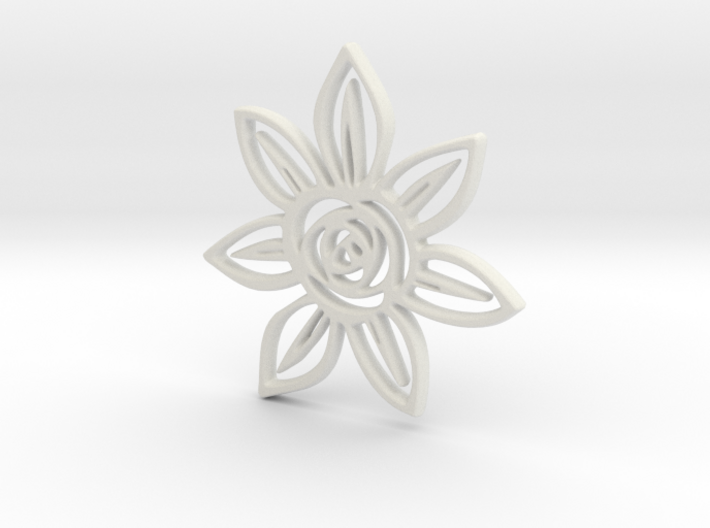 Abstract Rose Flower Pendant Charm 3d printed