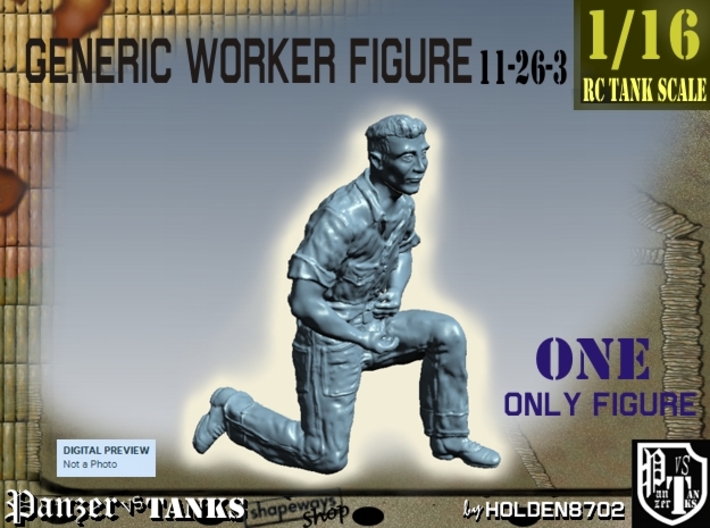 1-16 Generic Worker Figure 11-26-3 3d printed