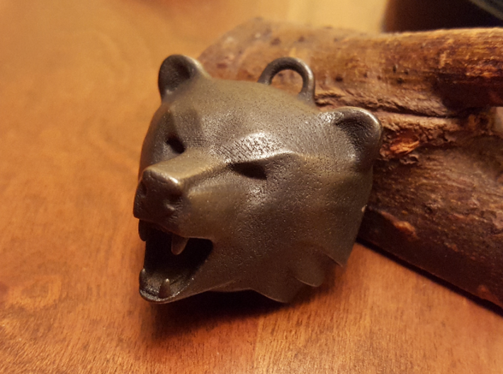 Bear Head Pendant 3d printed 