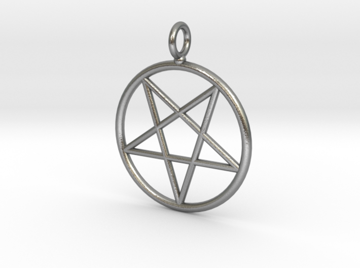Overturned pentagram necklance (simple) 3d printed
