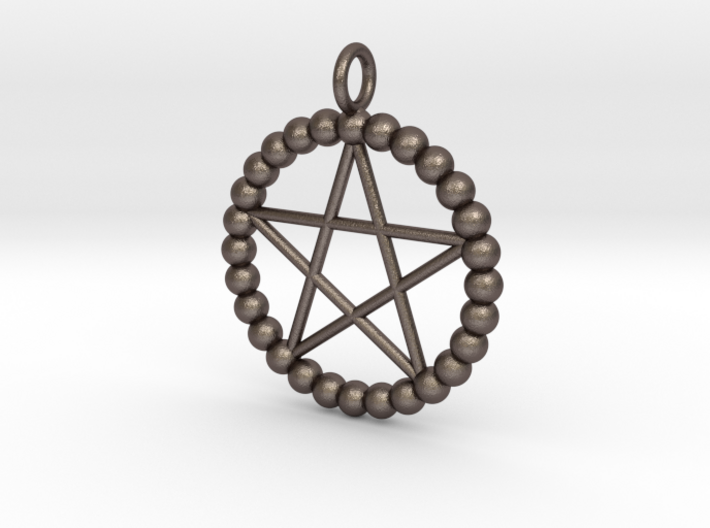 Beads pentagram necklace 3d printed