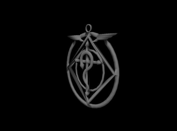 Full Metal Alchemist Emblem Keychain 3d printed FMA Angle