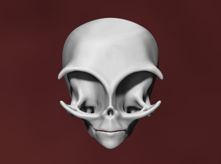 Grey Alien Skull 3d printed