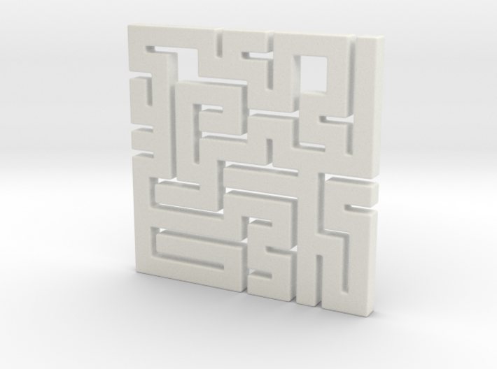Labyrinth Pendant 3d printed
