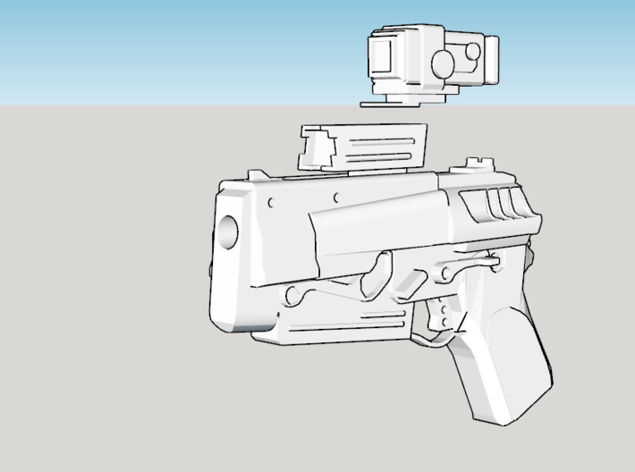 Scale 1:35 54mm pistols. Set of 4 with options 3d printed Scope options preview