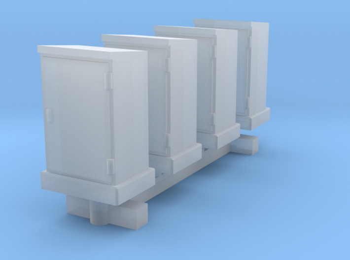 N Scale 4 High Voltage Cabinets 3d printed