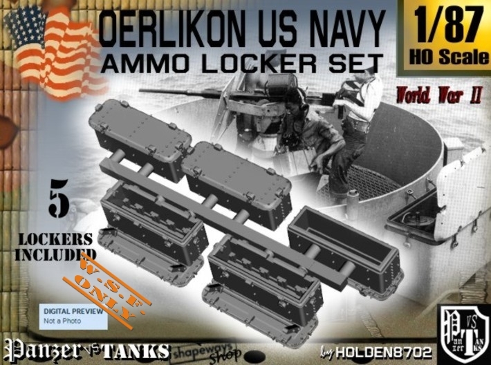 1-87 Oerlikon US Navy Ammo Locker SET 3d printed