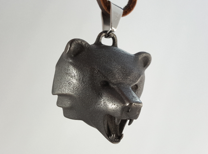 Bear Head Pendant 3d printed 