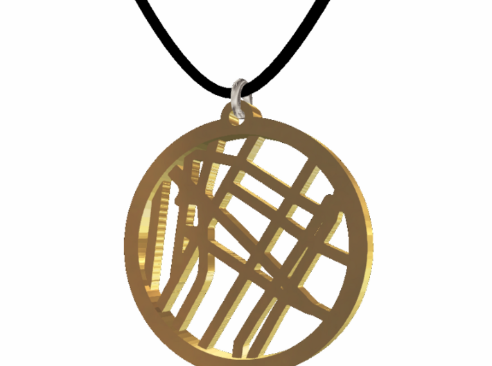 #1 - Map Petite - 14K Gold Pleated 3d printed