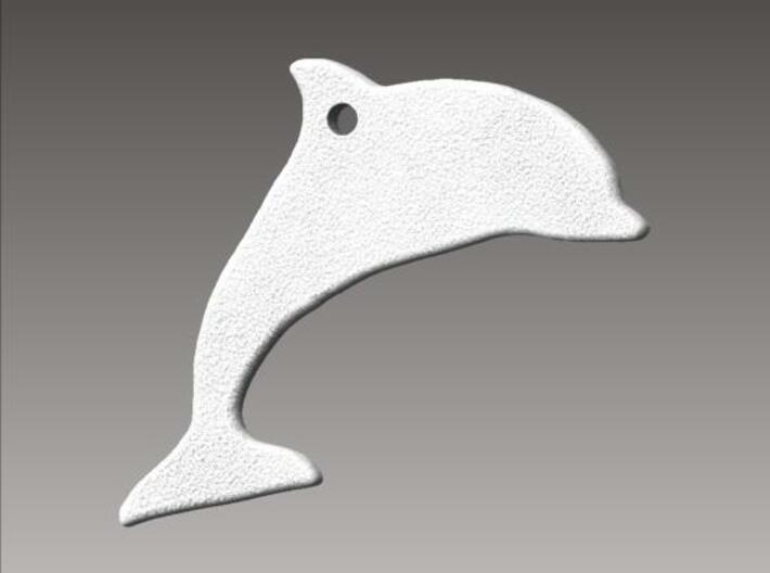 Dolphin Necklace Pendant 3d printed Rendered view.