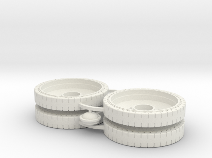 Two 1/16 T34 Rubber Rimmed Wheels 3d printed