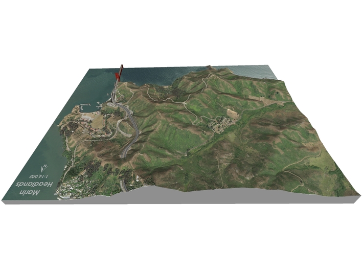 Marin Headlands Map: 8.5"x11" 3d printed 
