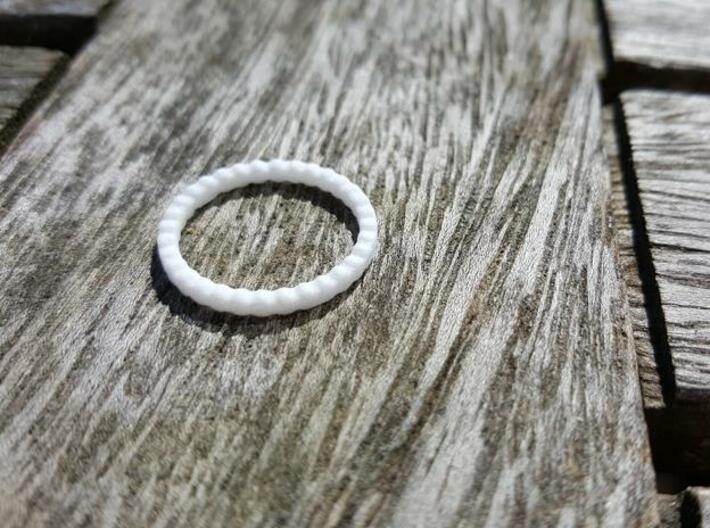 Bubble Ball Ring 3d printed White Strong & Flexible