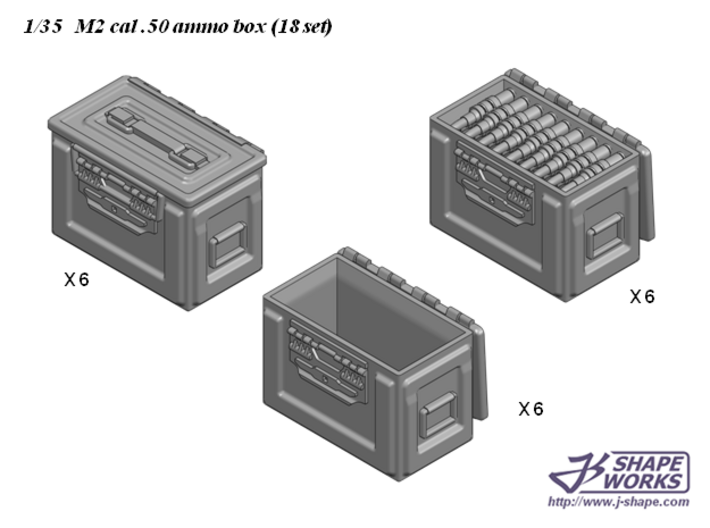 1/18+ M2 cal.50 Ammo Box (9 set) 3d printed