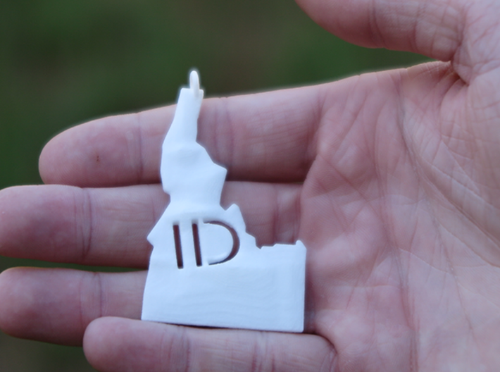 Idaho State Pendant 3d printed Actual model is now a bit bigger than this one
