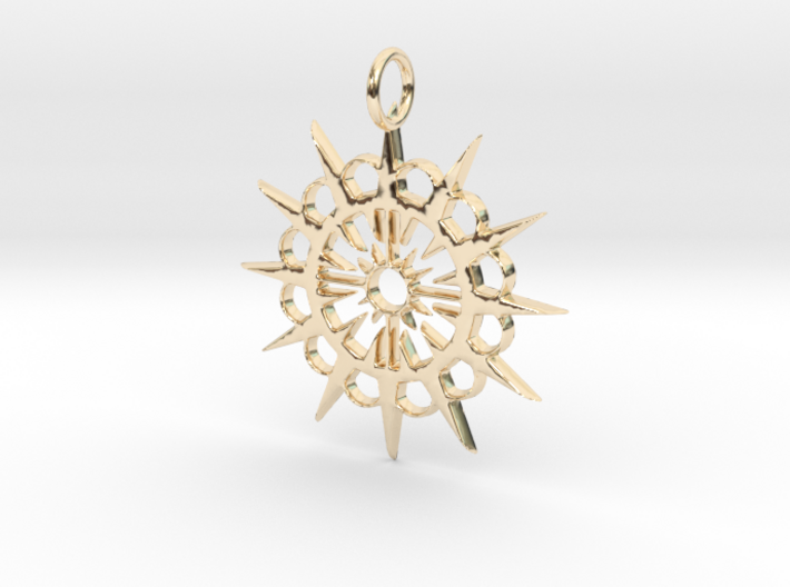 Abstract Patterned Circle Stylized Sun Pendant 3d printed