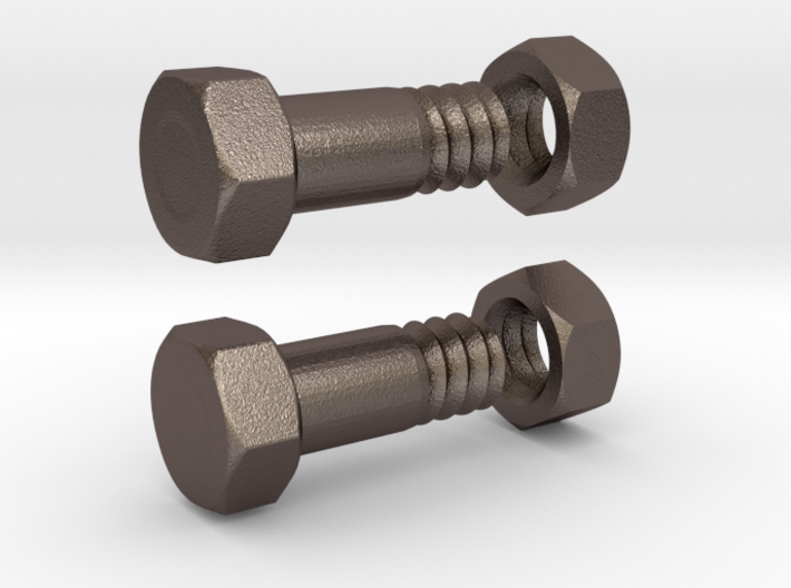 Tunnel - Bolt 4mm Pair with nut 3d printed Flesh tunnel bolt 4mm - Steel