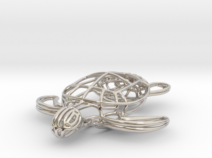 Turtle Wireframe Keychain 3d printed