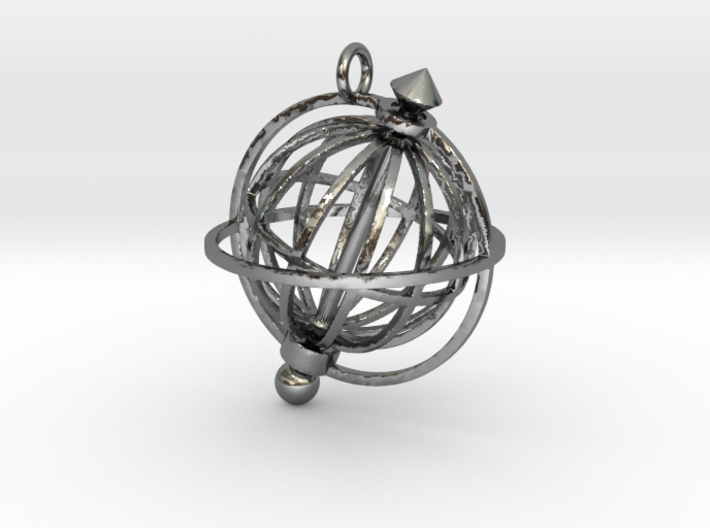 Spinning Globe Pendant 3d printed